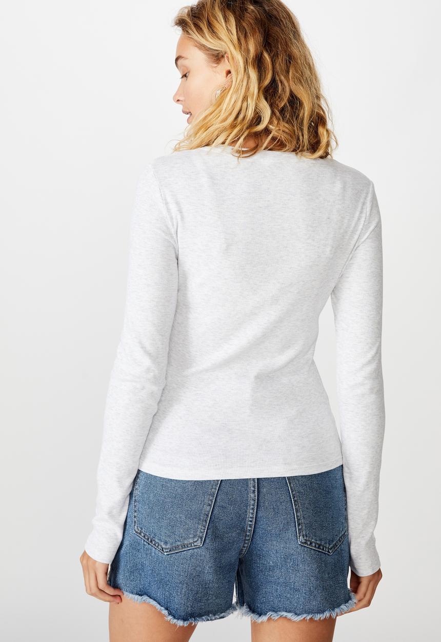 Cotton On - The turn back long sleeve top - grey 