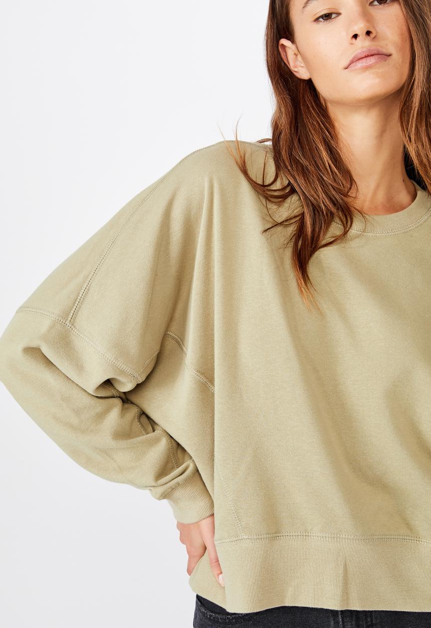 Cotton On - Hayley seam detail boxy crew - tea