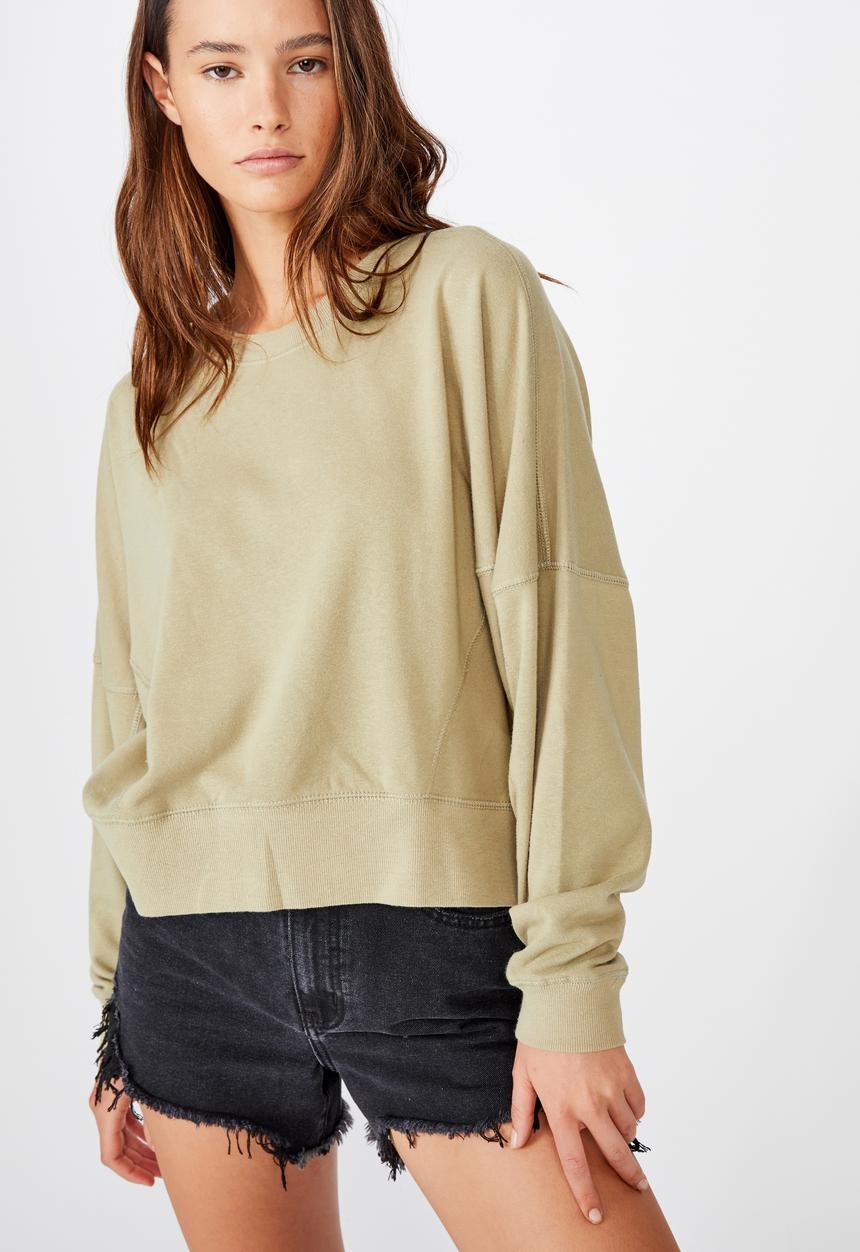 Cotton On - Hayley seam detail boxy crew - tea