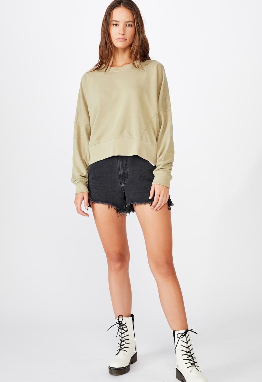 Cotton On - Hayley seam detail boxy crew - tea