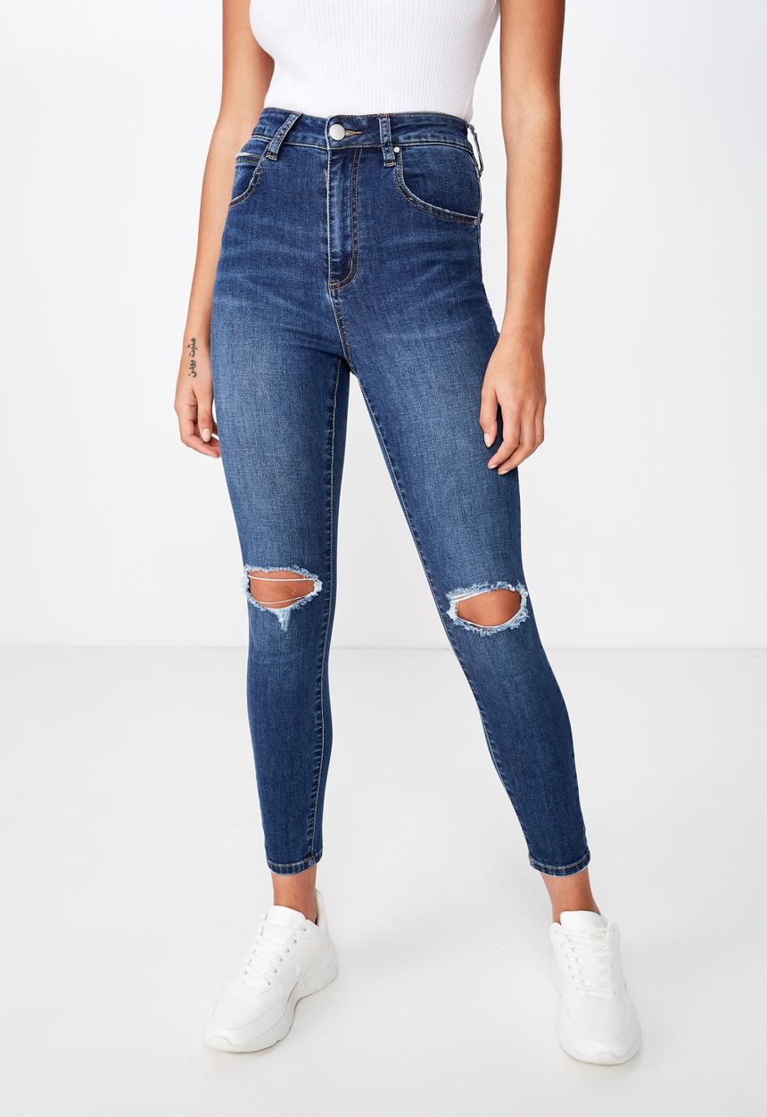 Cotton On - High rise cropped skinny jean - berkley blue 