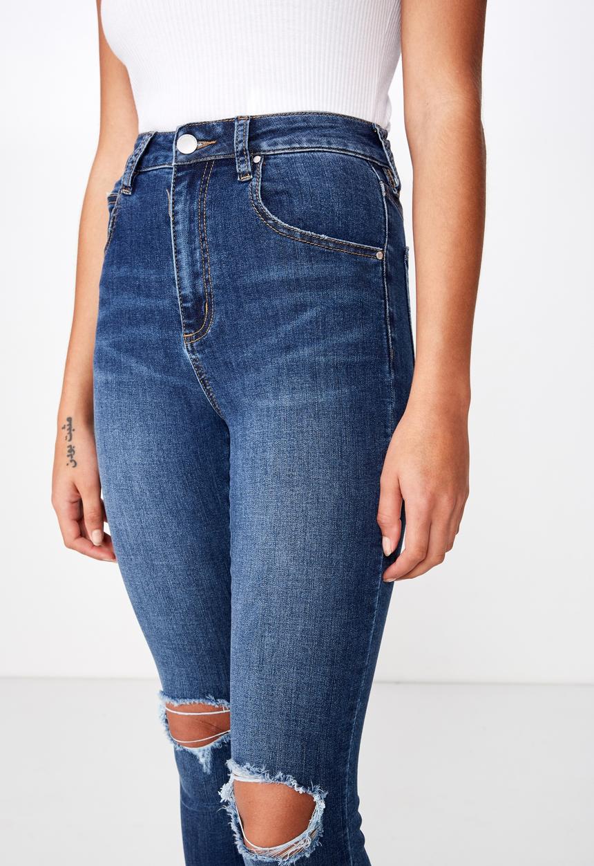 Cotton On - High rise cropped skinny jean - berkley blue 