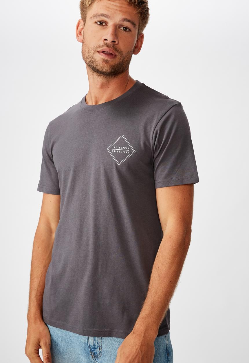 Cotton On - Tbar urban T-shirt - charcoal 