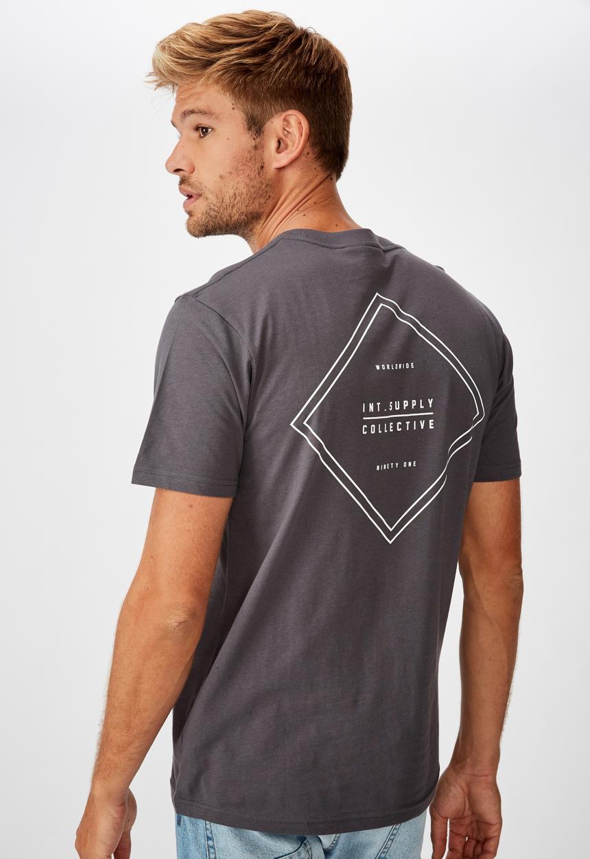 Cotton On - Tbar urban T-shirt - charcoal 