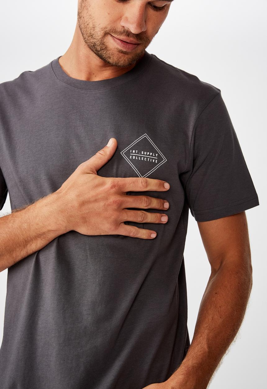 Cotton On - Tbar urban T-shirt - charcoal 