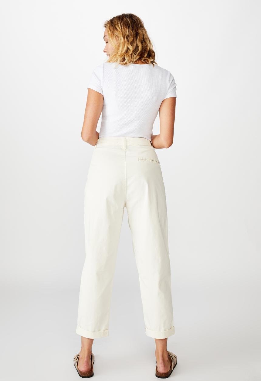 Cotton On - Hunter pleated pant - neutral