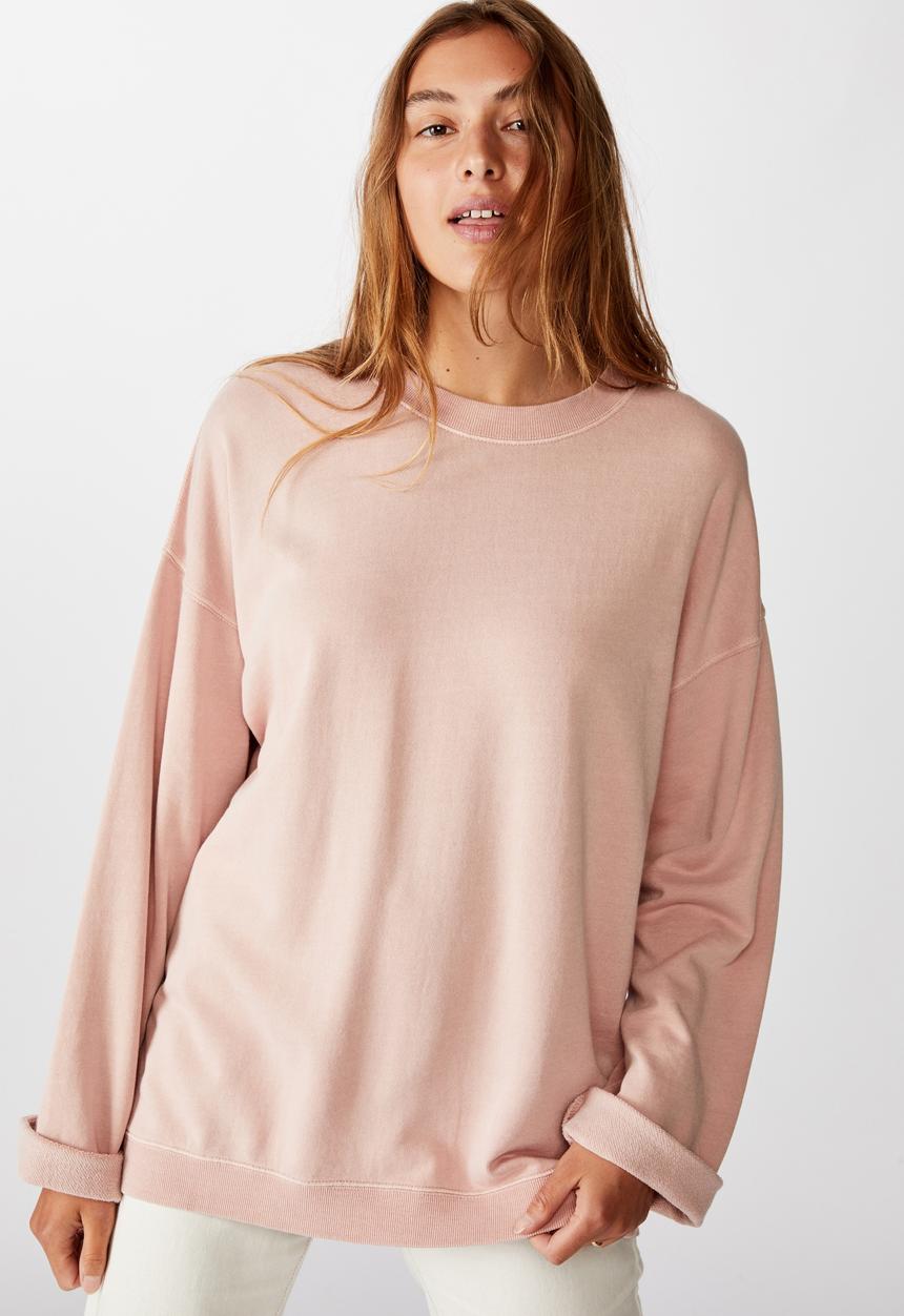 Cotton On - Lola long sleeve tunic crew - misty rose