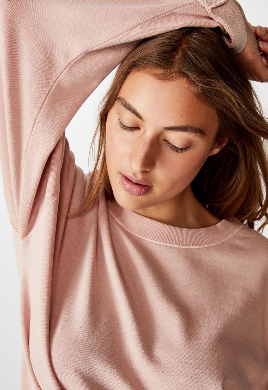 Cotton On - Lola long sleeve tunic crew - misty rose