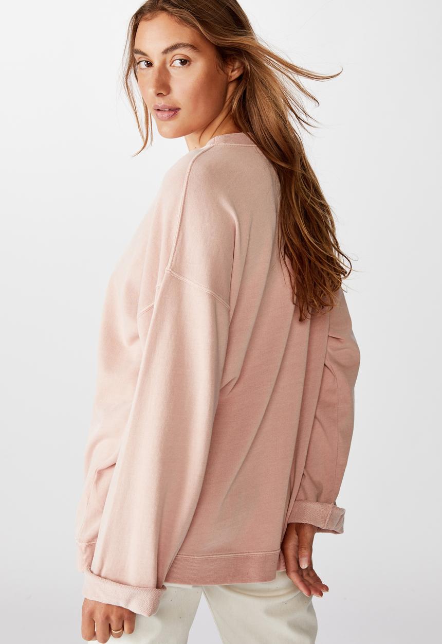 Cotton On - Lola long sleeve tunic crew - misty rose