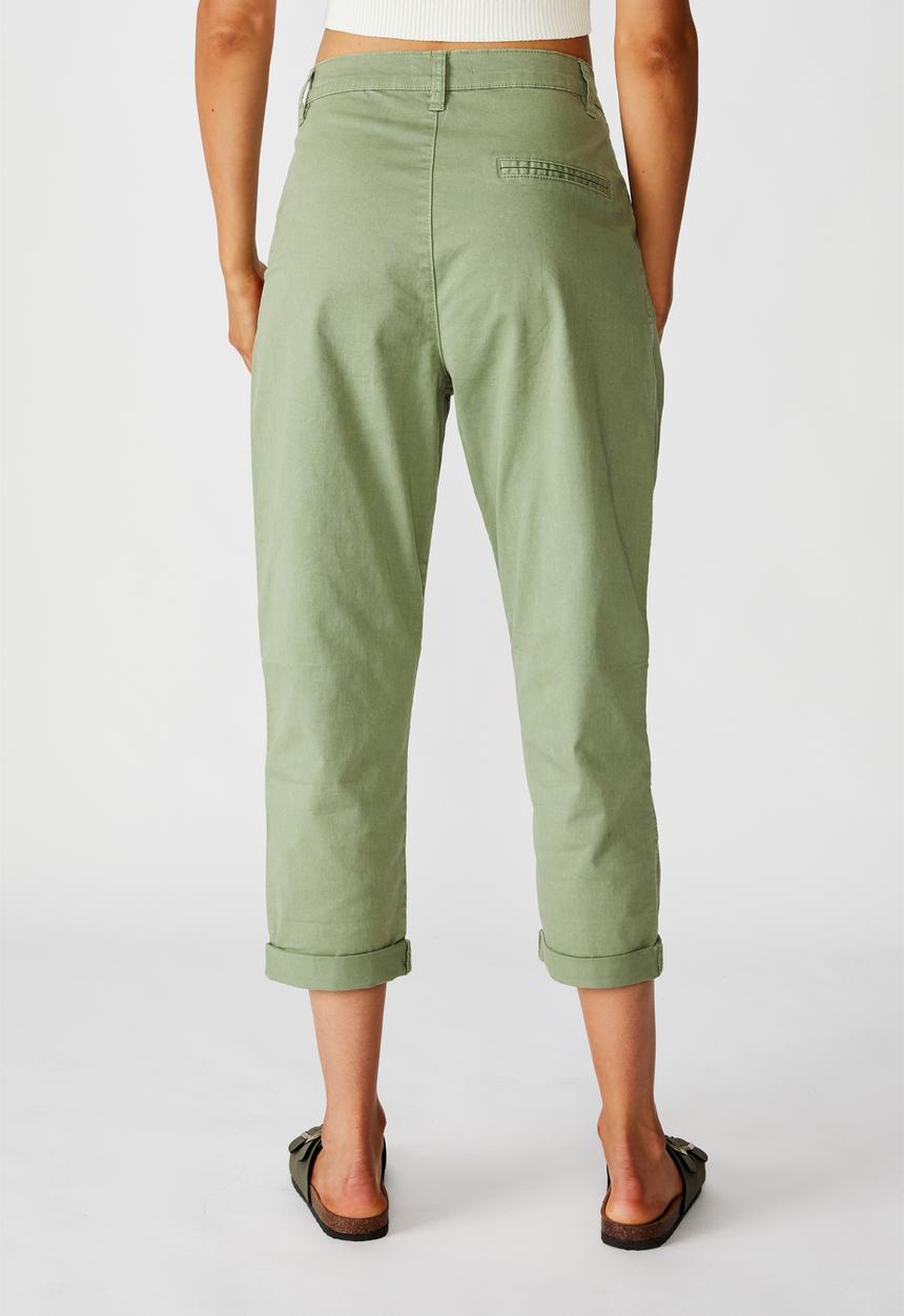 Cotton On - Hunter pleated pant - oil green