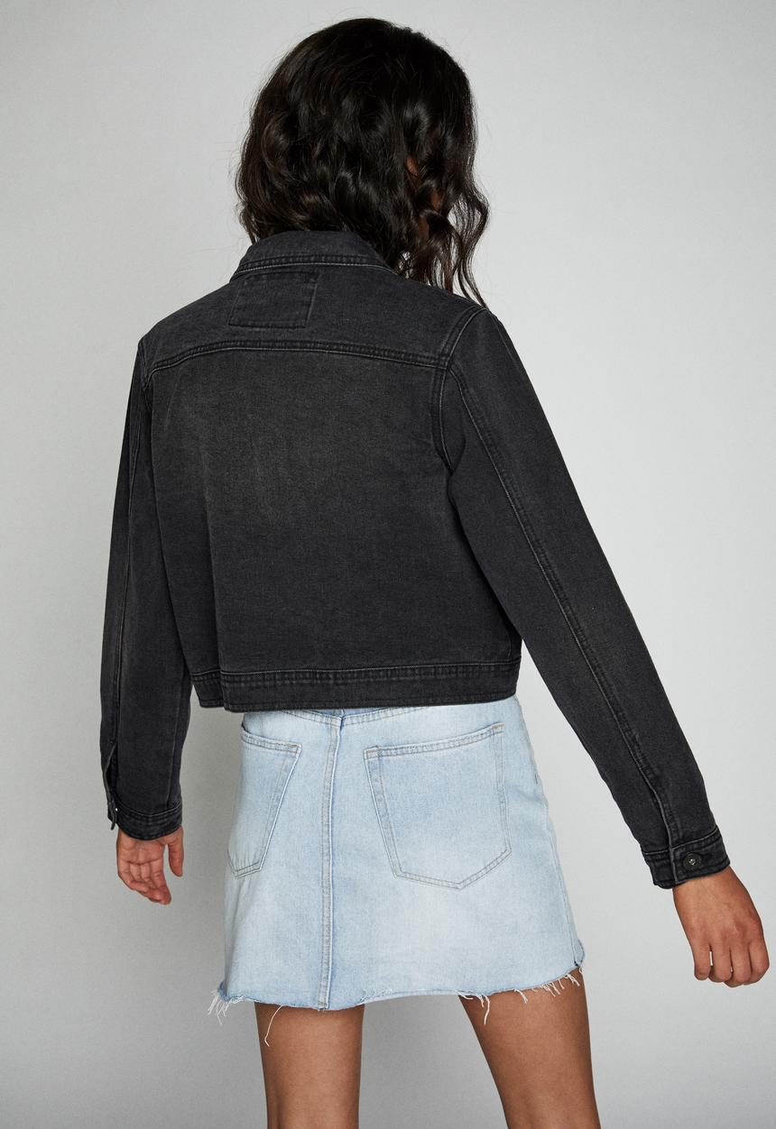 Cotton On - Girlfriend denim jacket - black