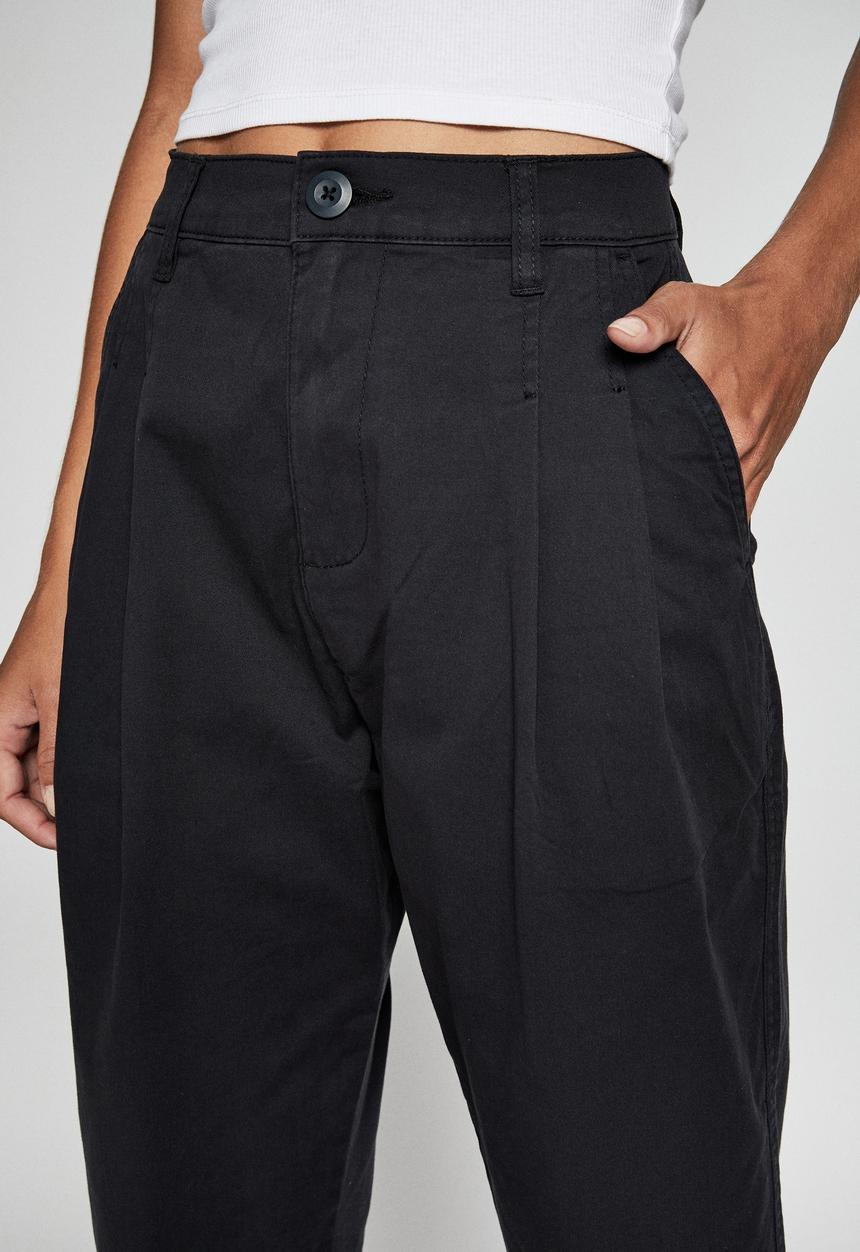 Cotton On - Hunter pleated pant - black