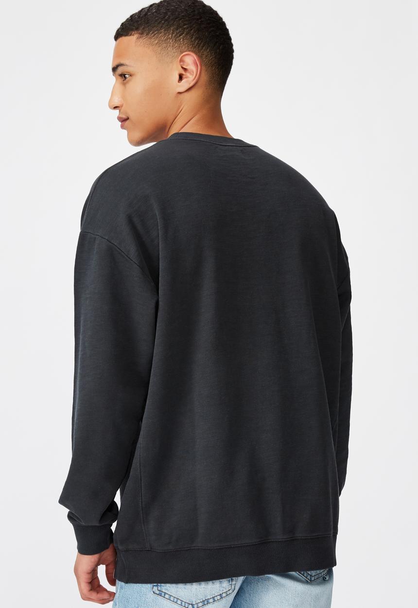 Cotton On - Pigment dyed oversized crew - charcoal 