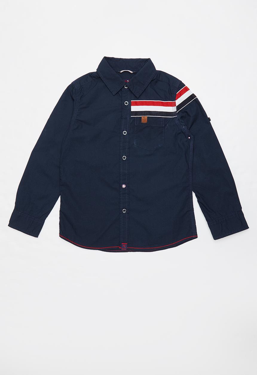 SOVIET - Carlow long sleeve roll shirt - navy