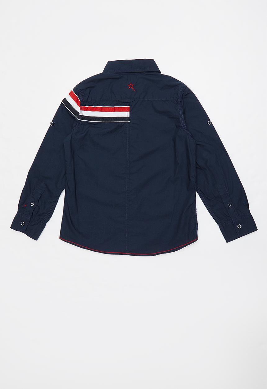 SOVIET - Carlow long sleeve roll shirt - navy