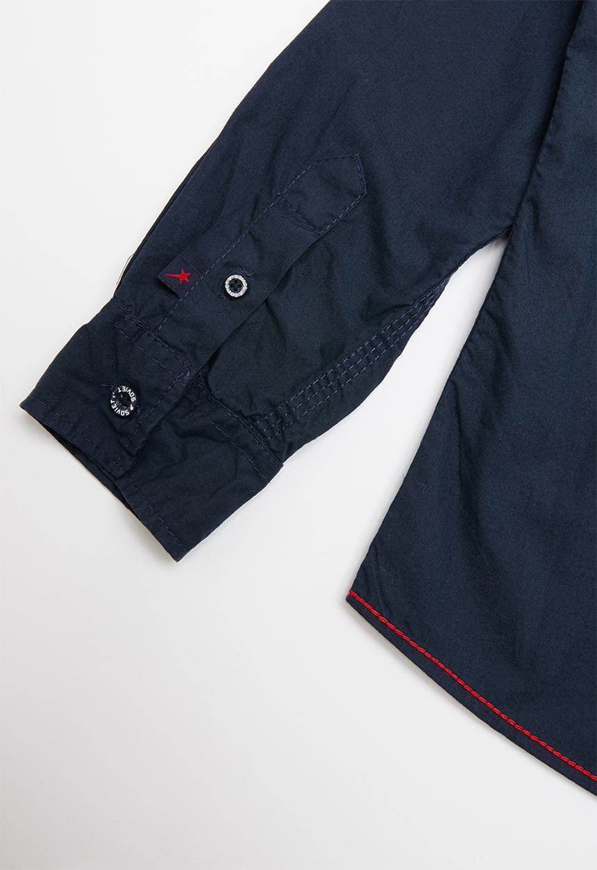 SOVIET - Carlow long sleeve roll shirt - navy