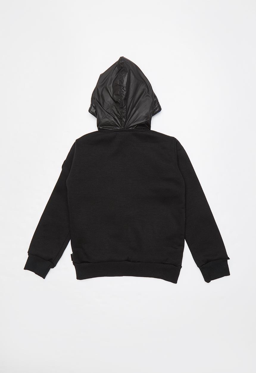 SOVIET - Southfield zip through sweat top - black & blue 