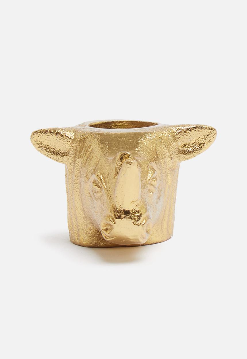 H&S - Animal dinner candle holder - rhino