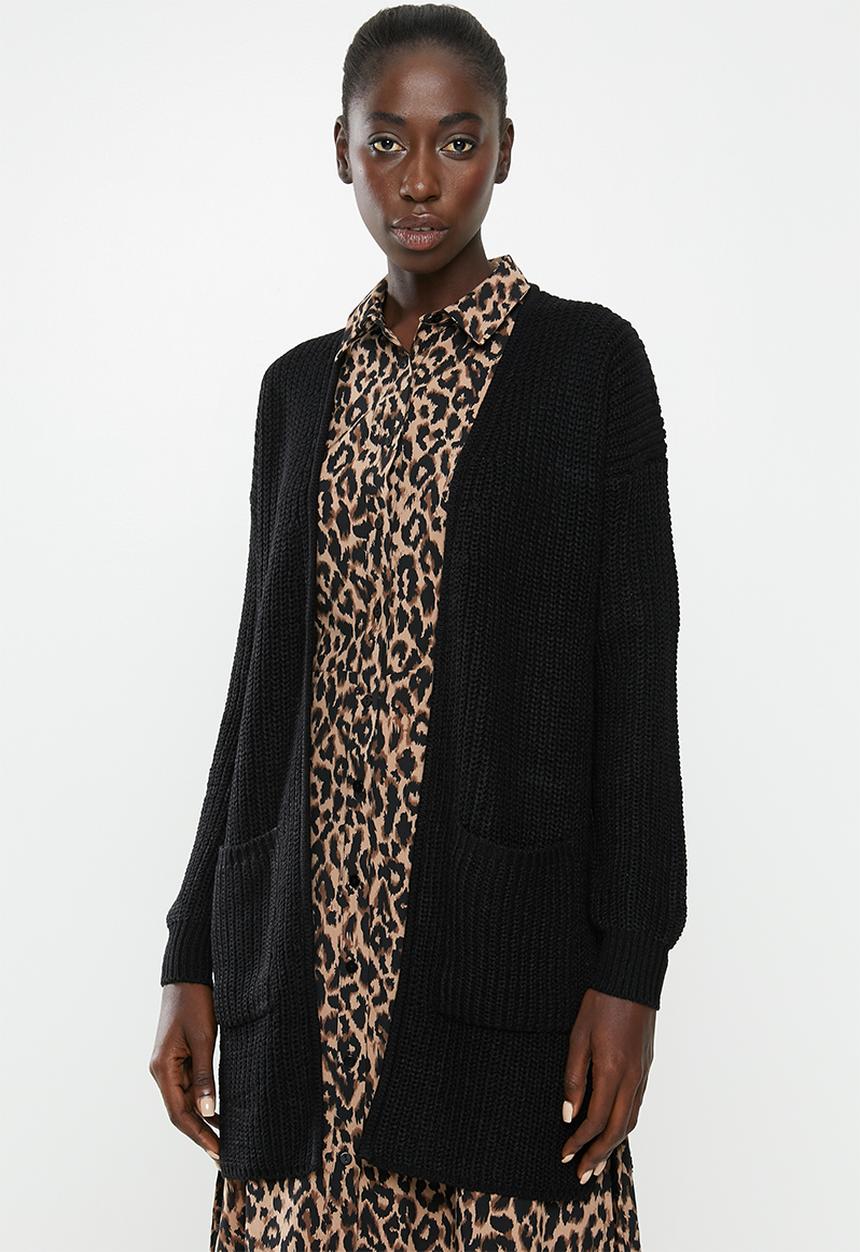Brave Soul - Long length cardi - black