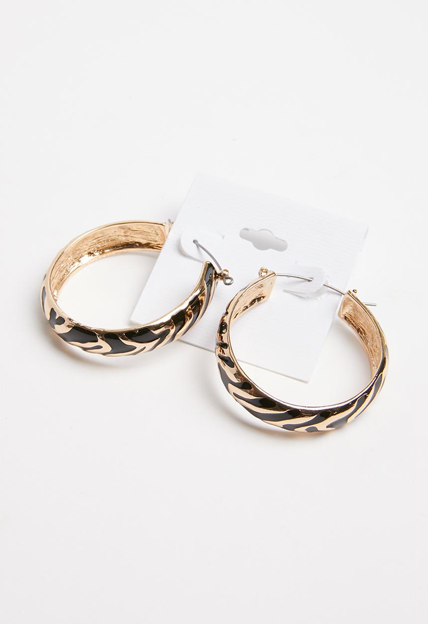 Superbalist - Rules hoop earrings - gold & black
