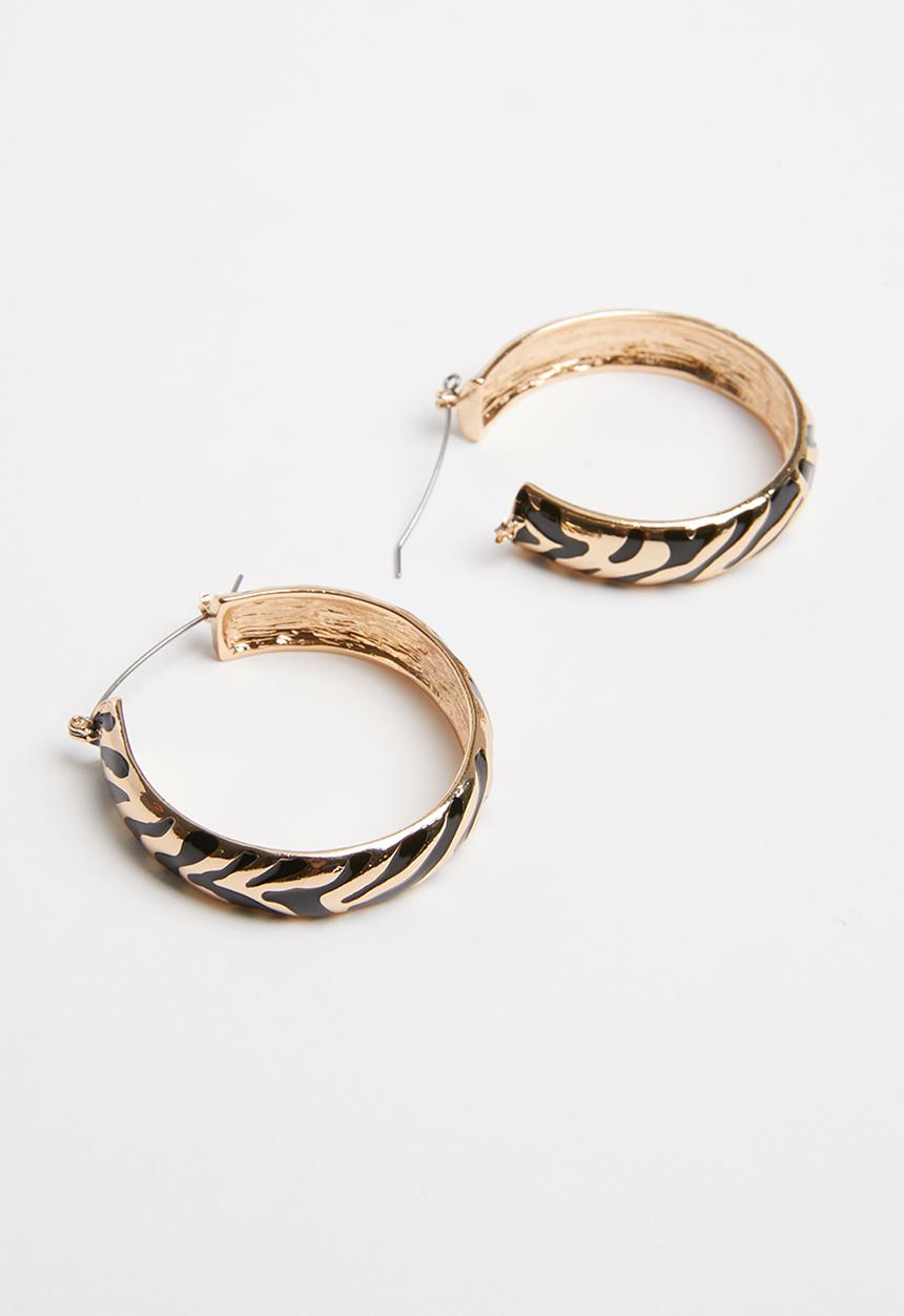 Superbalist - Rules hoop earrings - gold & black