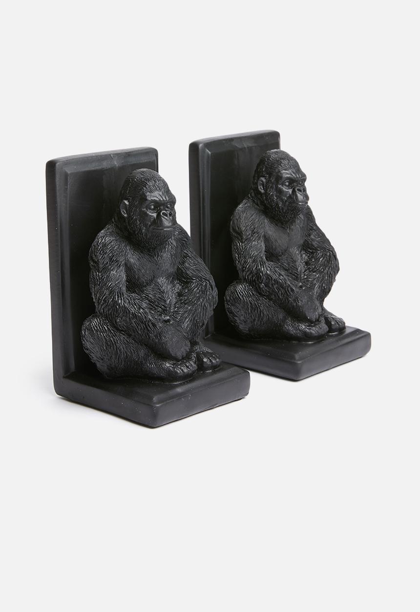 H&S - Gorilla book ends - black