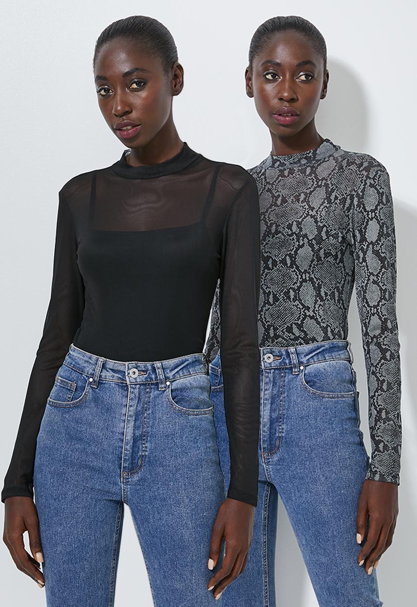 Superbalist - 2 pack mesh tee - black & grey 