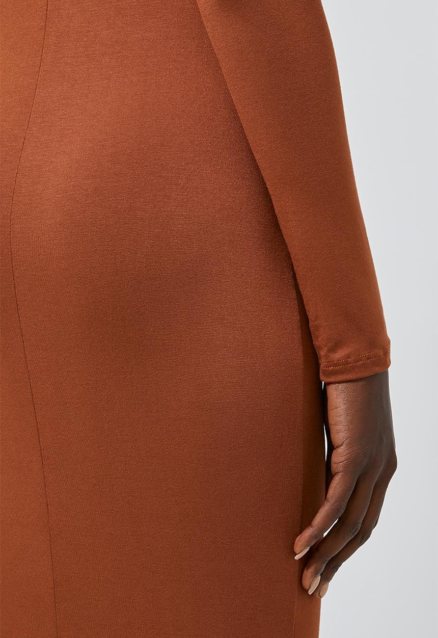 Superbalist - 2 pack polo neck midi dress - rust & black