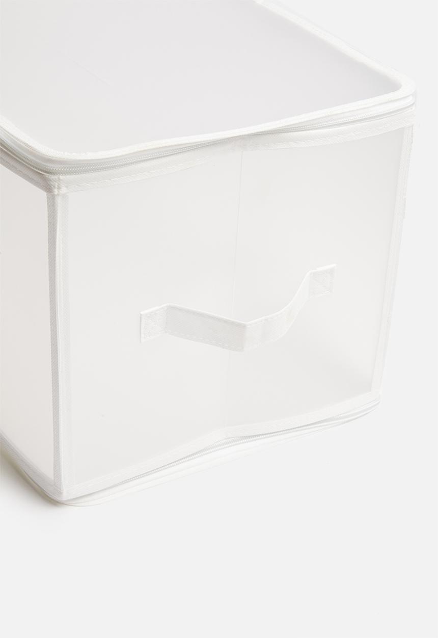 Storage Solutions - Zipper clear storage box - white