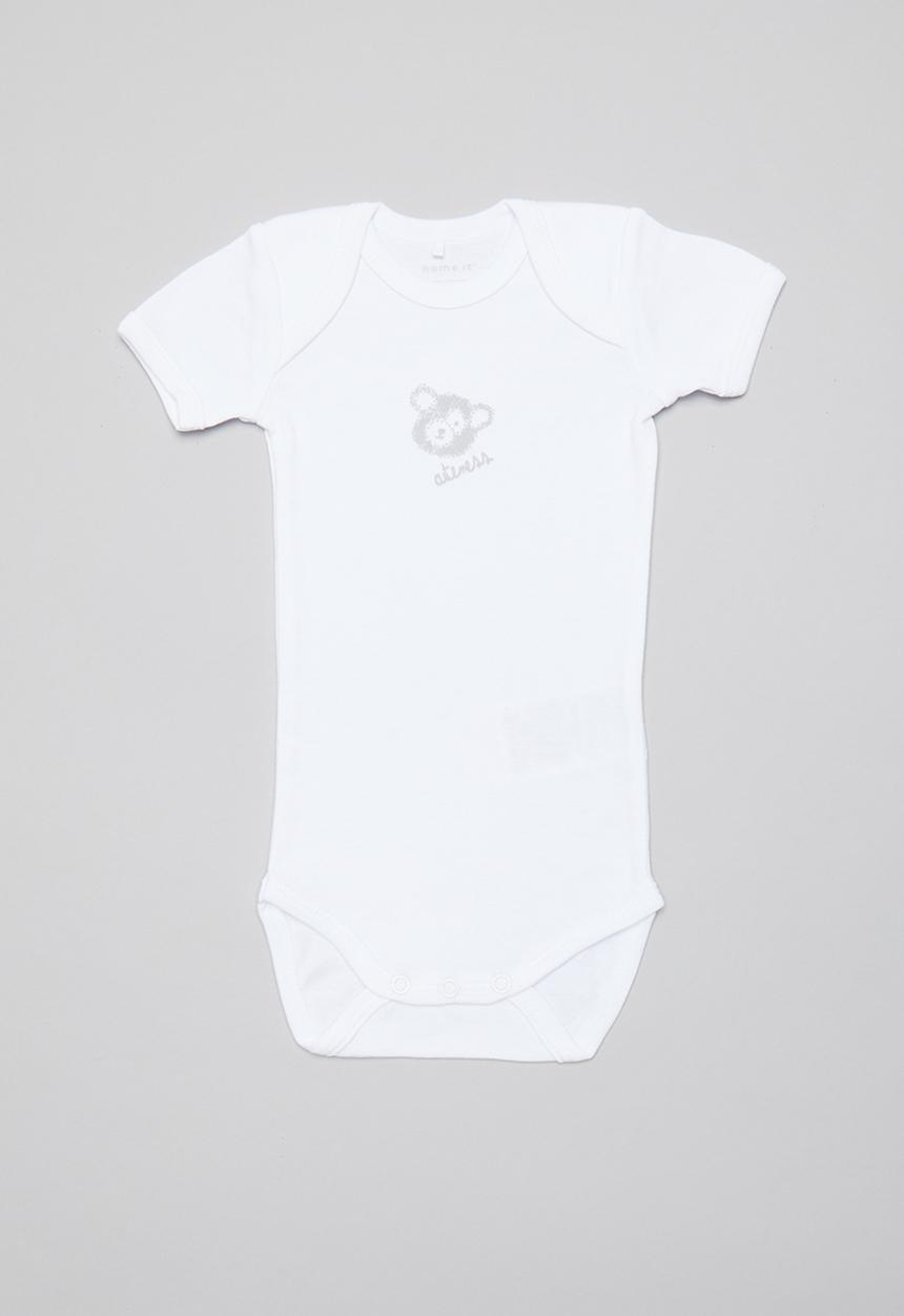 Name It - Body 3 pack short sleeve teddy - white & grey 