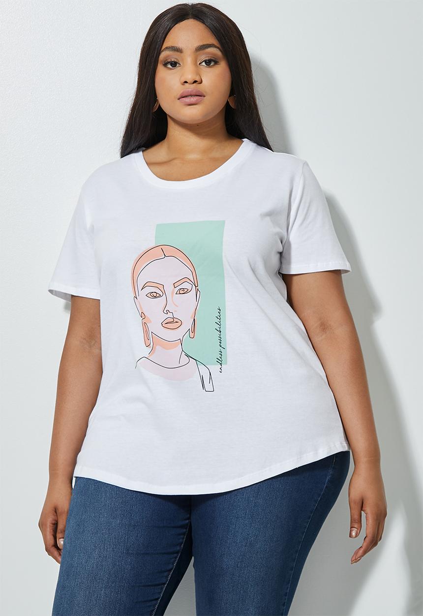 Superbalist - Plus printed tee - white