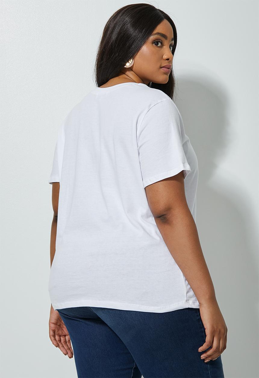 Superbalist - Plus printed tee - white