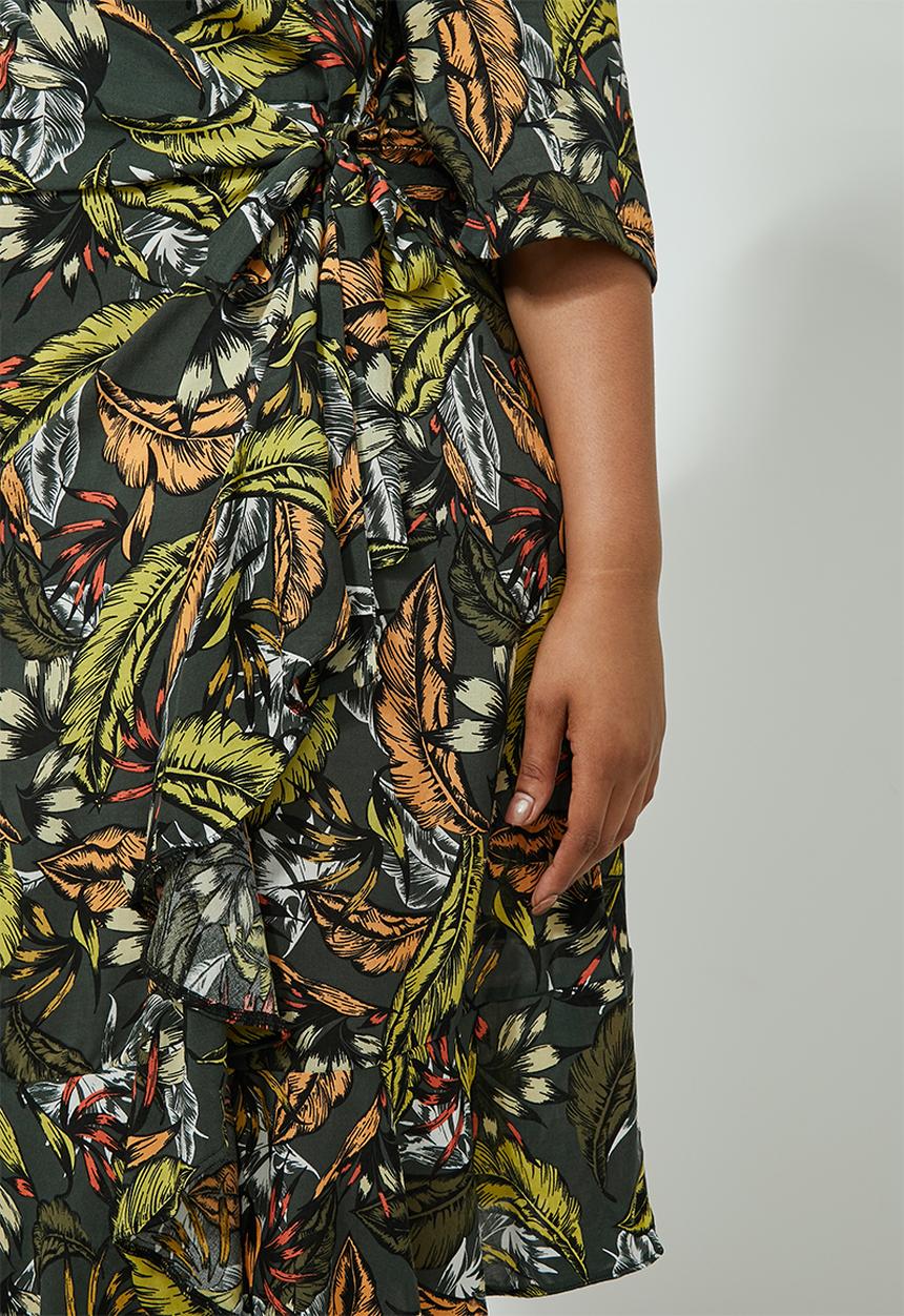 Superbalist - Frill hem wrap dress - multi 