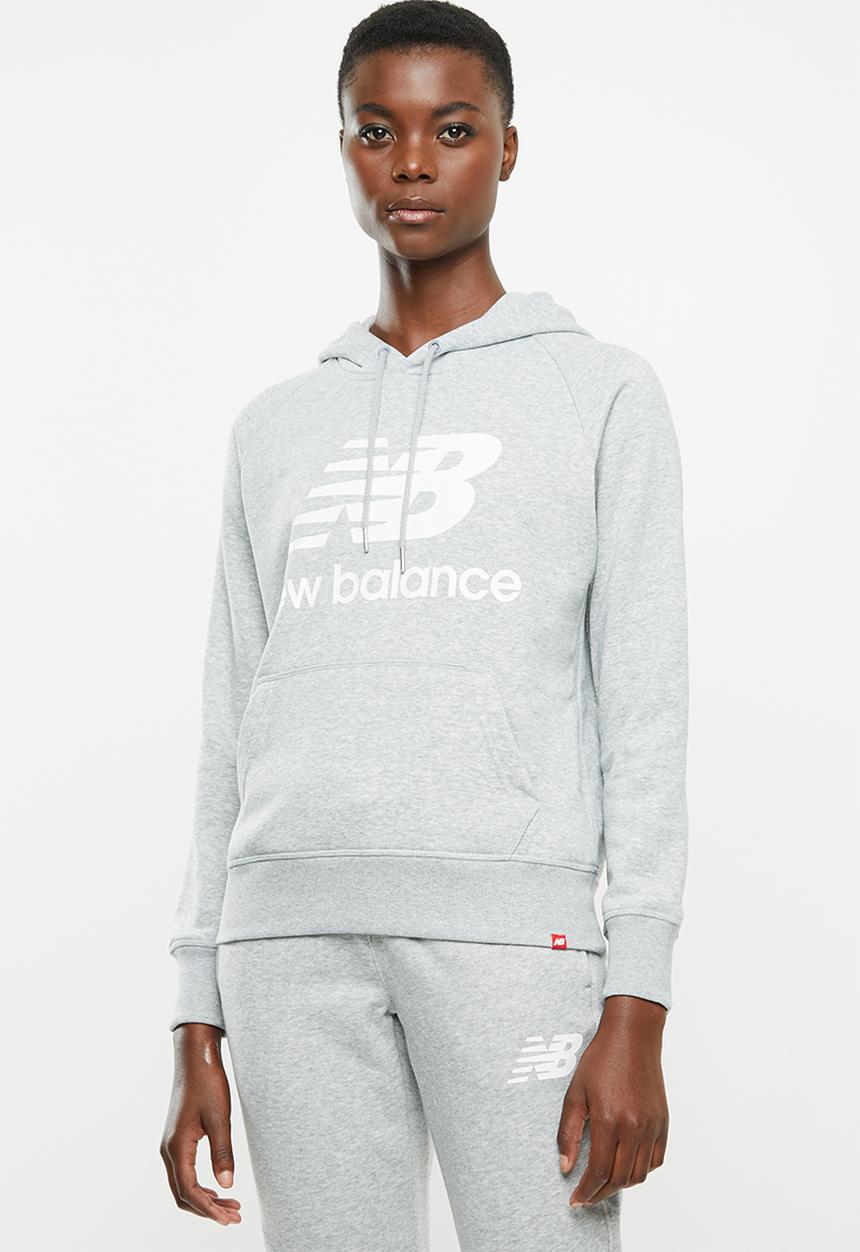 New Balance  - Essential stacked logo hoodie - grey