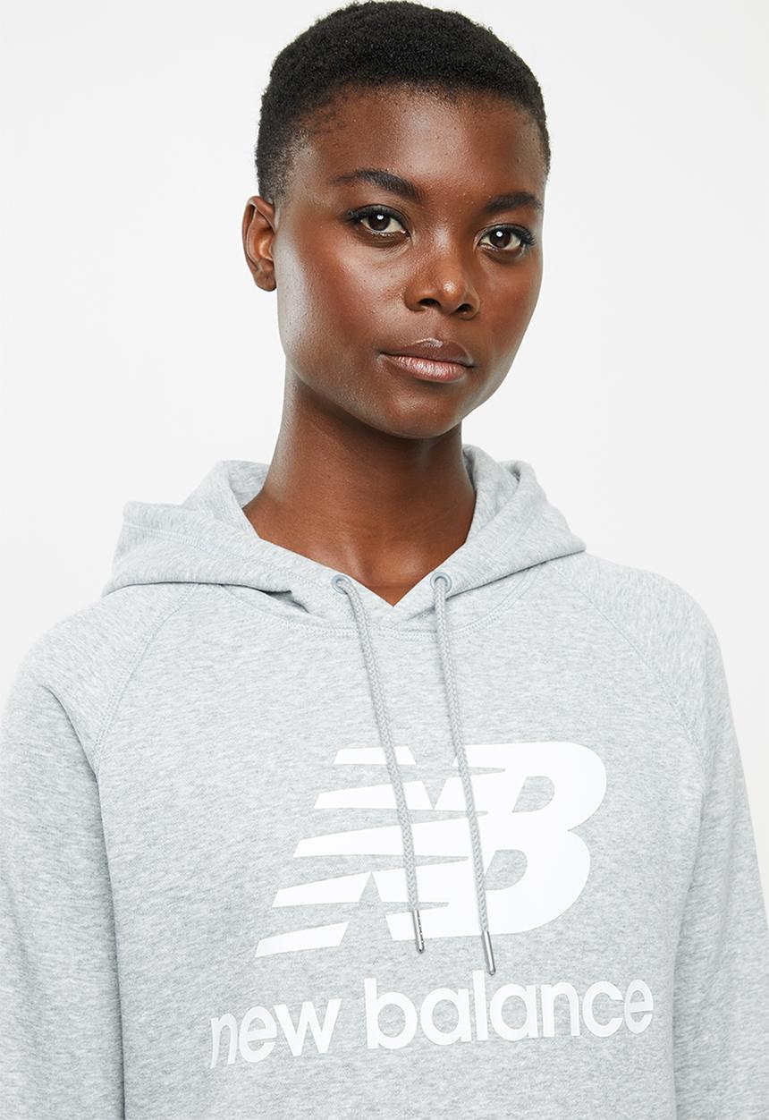 New Balance  - Essential stacked logo hoodie - grey