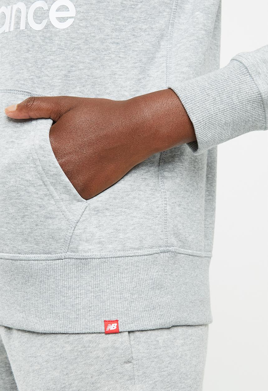 New Balance  - Essential stacked logo hoodie - grey