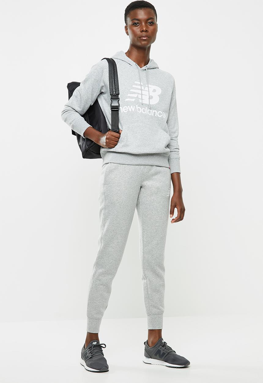New Balance  - Essential stacked logo hoodie - grey