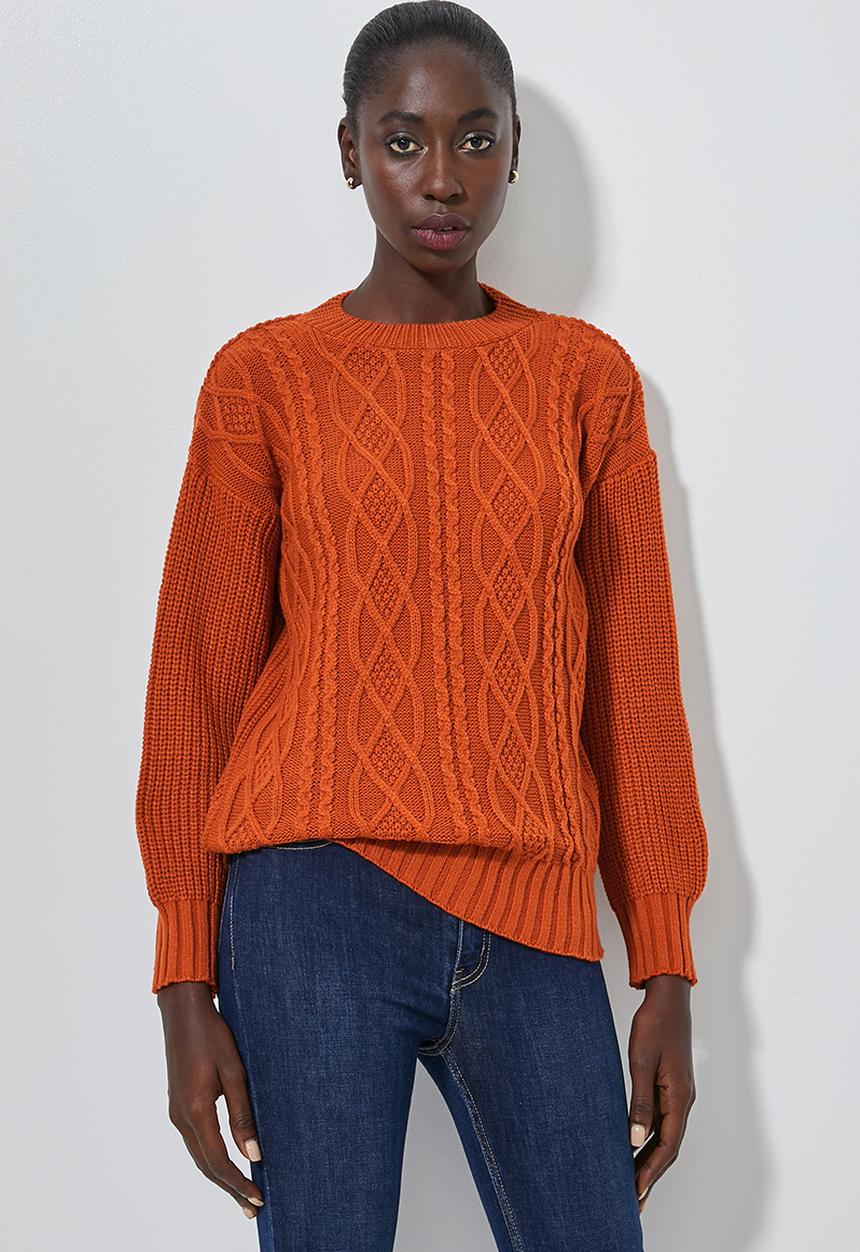 Superbalist - Cable knit jumper - orange