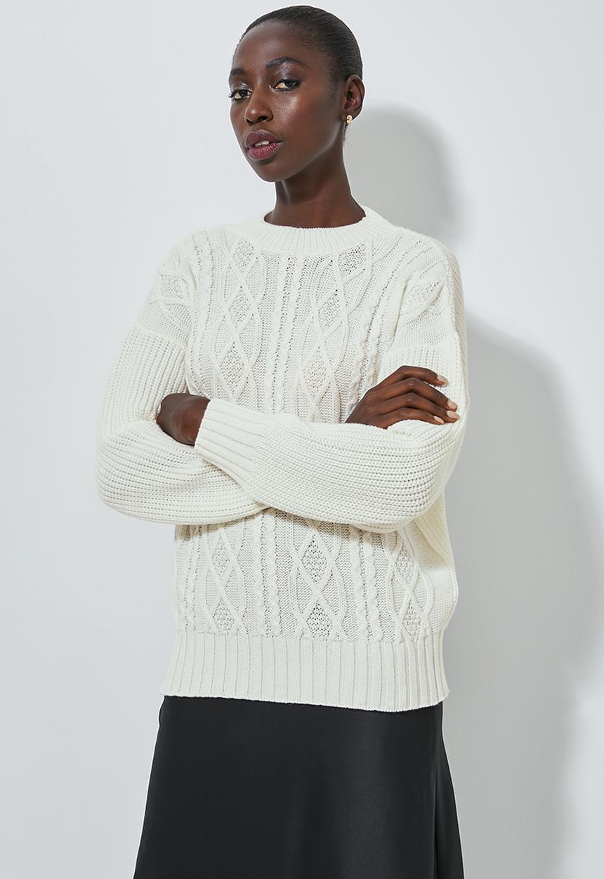 Superbalist - Cable knit jumper - cream