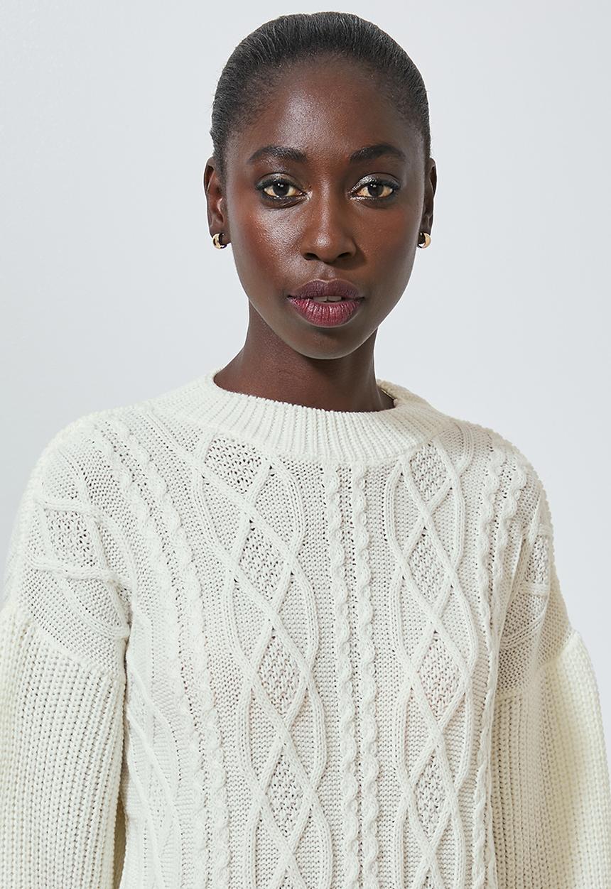 Superbalist - Cable knit jumper - cream