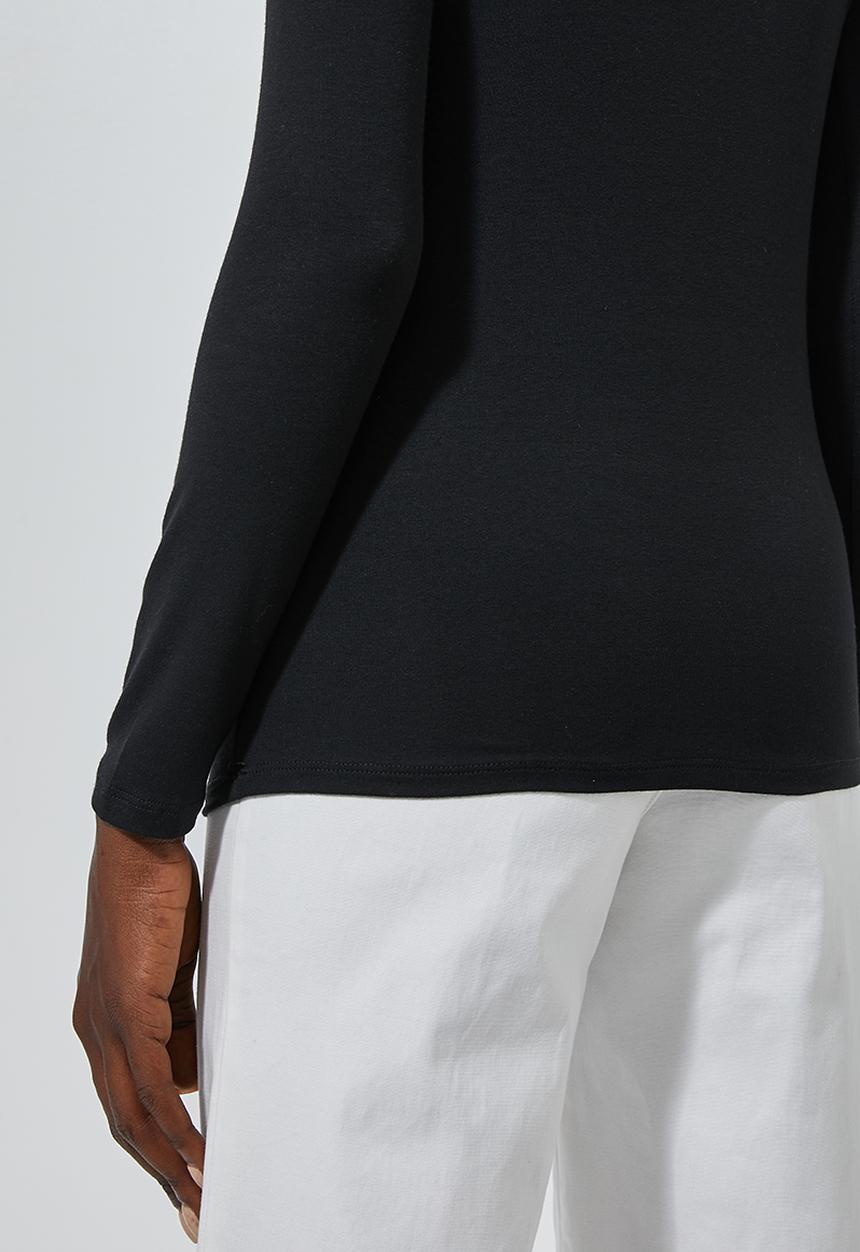 Superbalist - Long sleeve fitted high neck tee - black