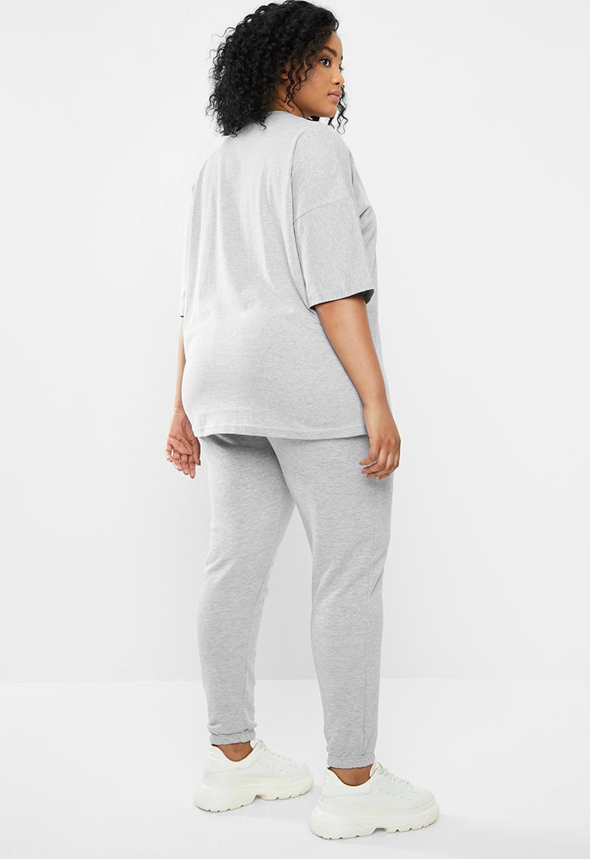 Missguided - Curve T-shirt jogger co-ord set - grey