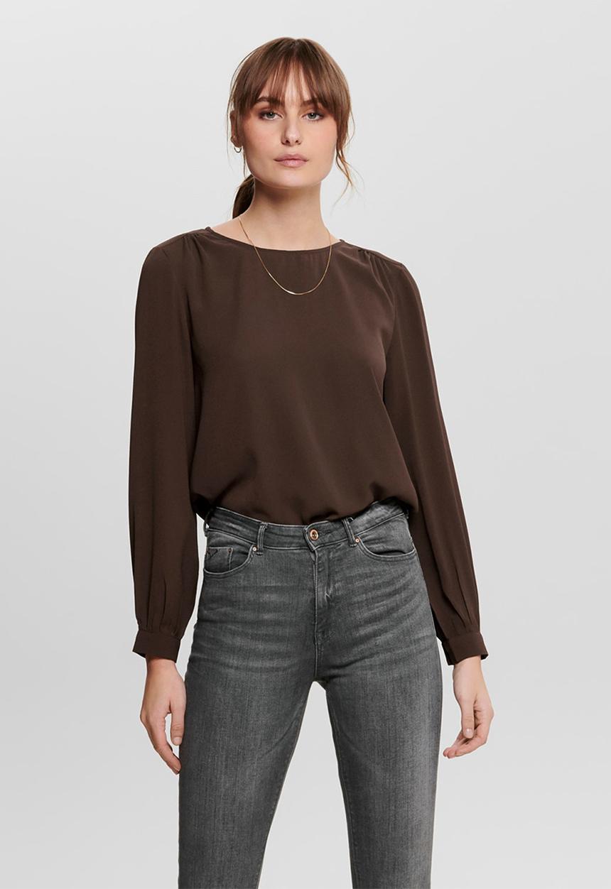 Jacqueline de Yong - Oliver long sleeve top - chicory coffee