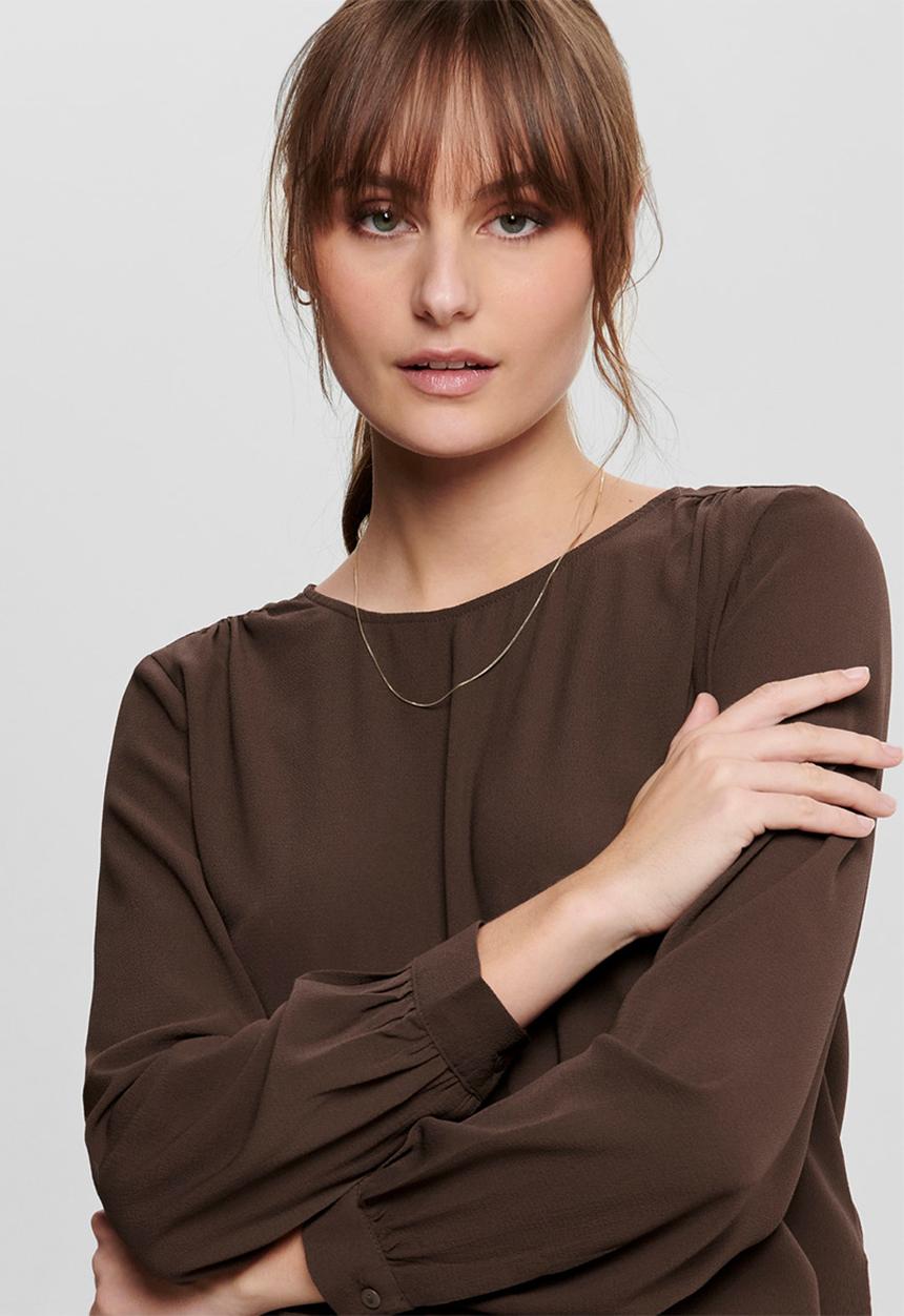 Jacqueline de Yong - Oliver long sleeve top - chicory coffee