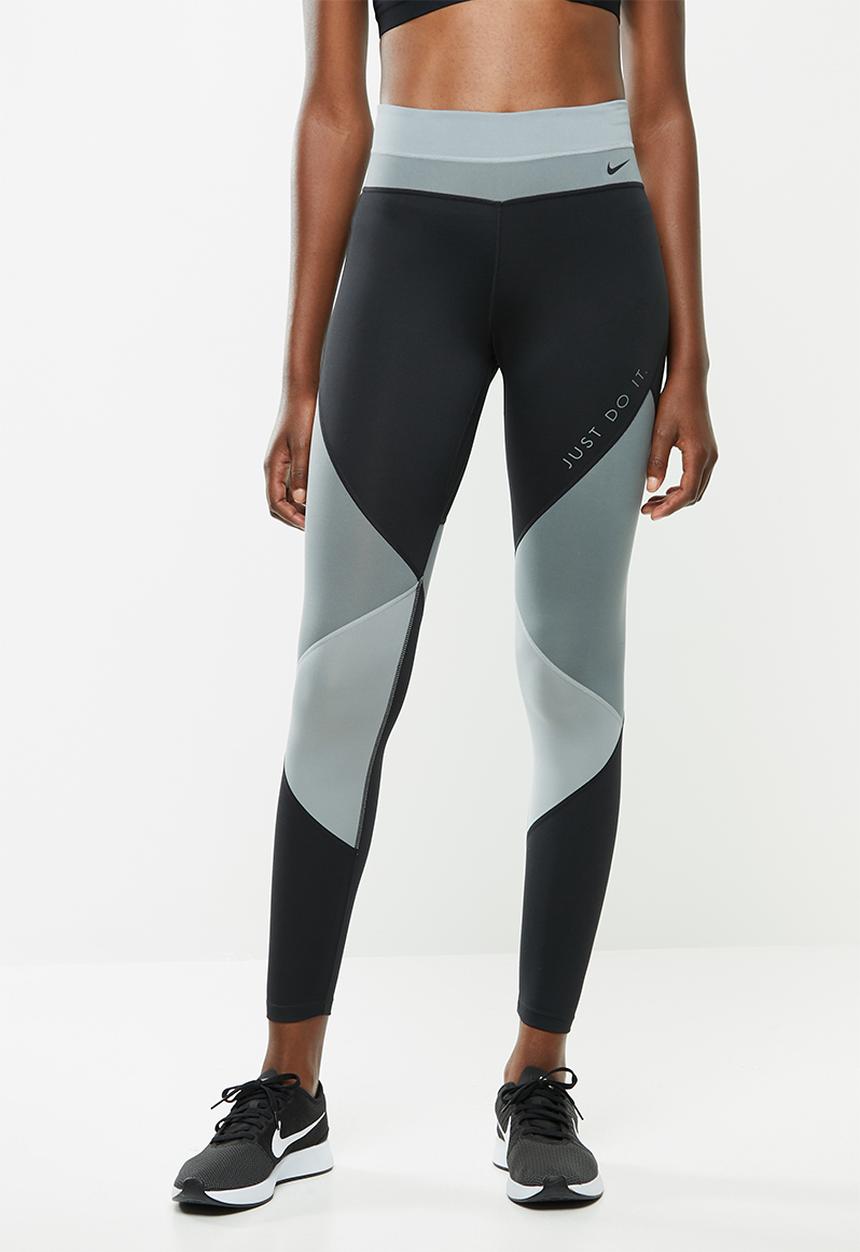 Nike - Nike one colourblock 7/8 tights - black & grey