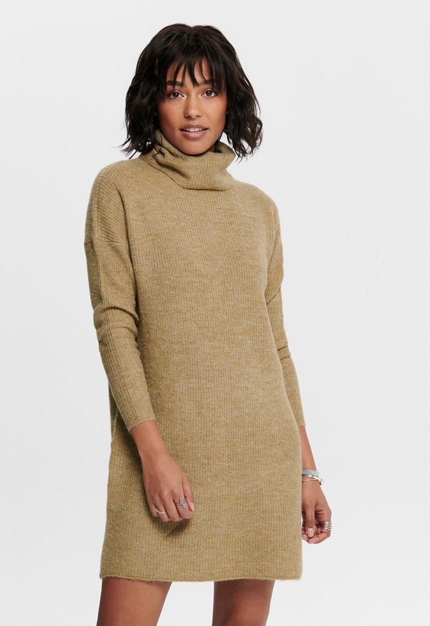 ONLY - Jana cowlneck dress - brown 
