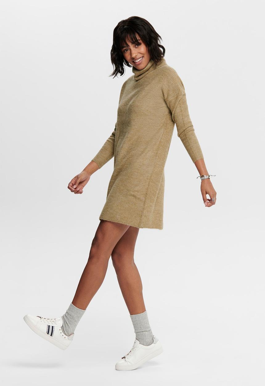 ONLY - Jana cowlneck dress - brown 