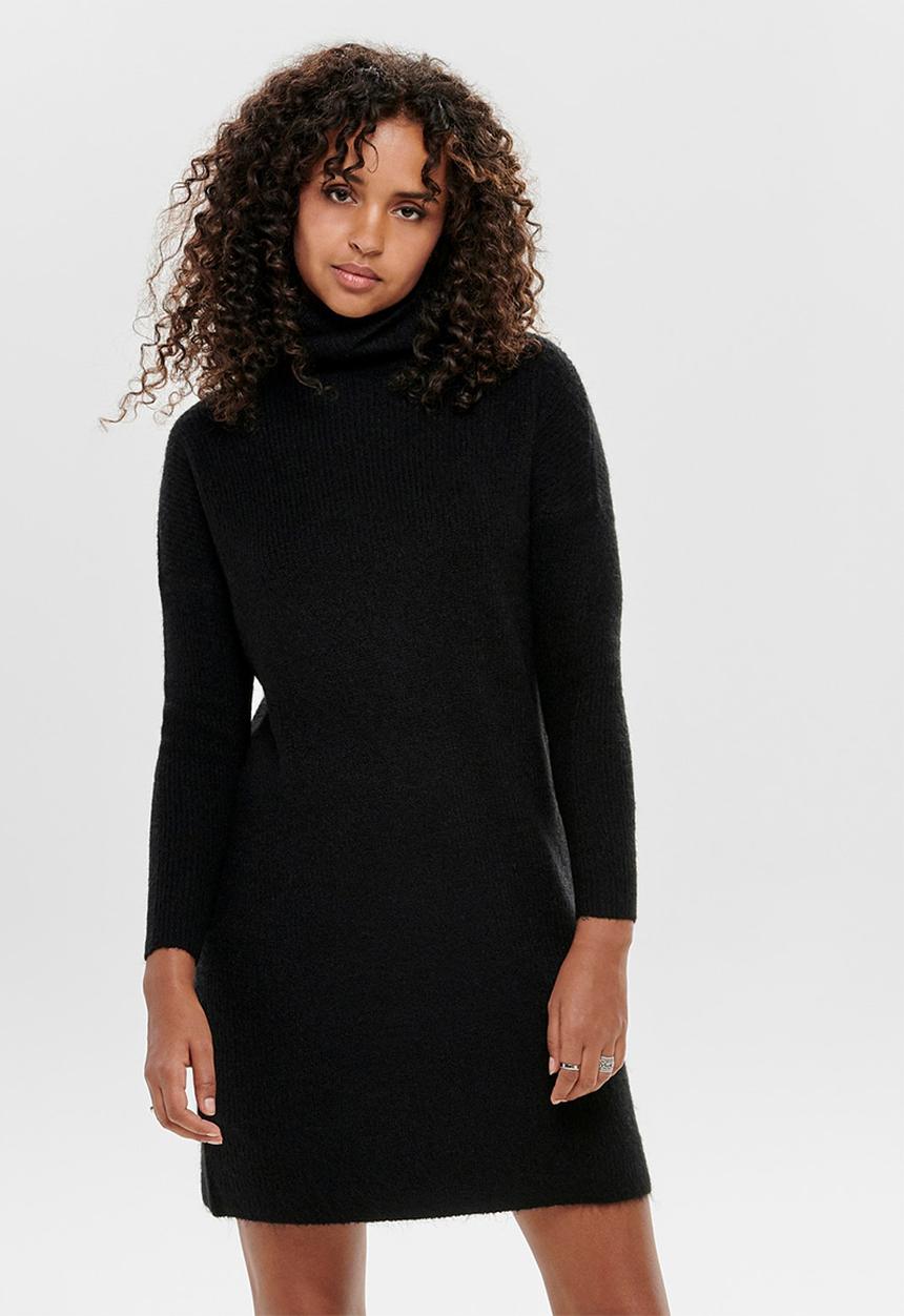 ONLY - Jana cowlneck dress - black