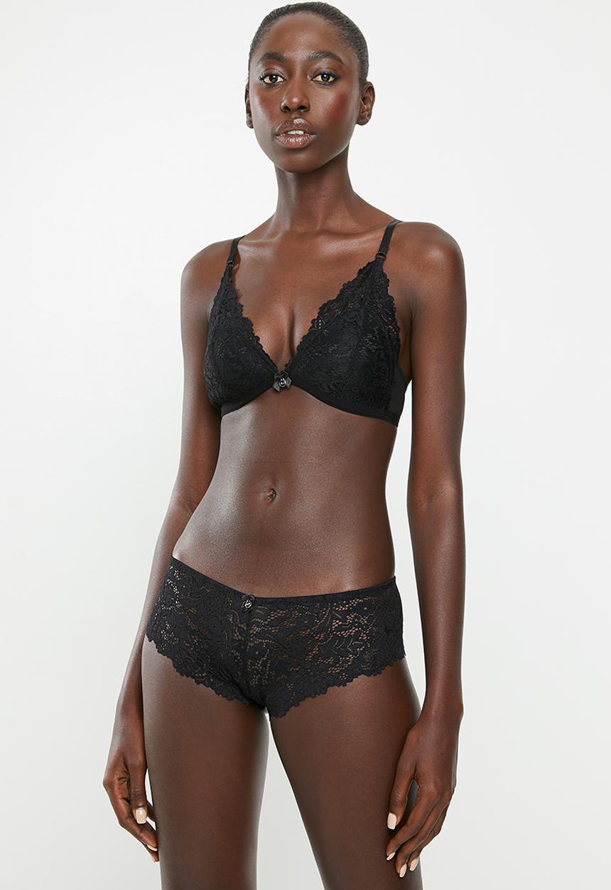 SISSY BOY - Lacey black bra - black