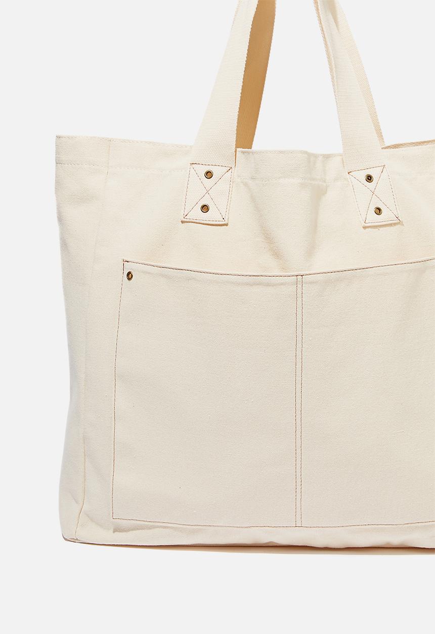 Rubi - Max washed weekend tote bag - natural